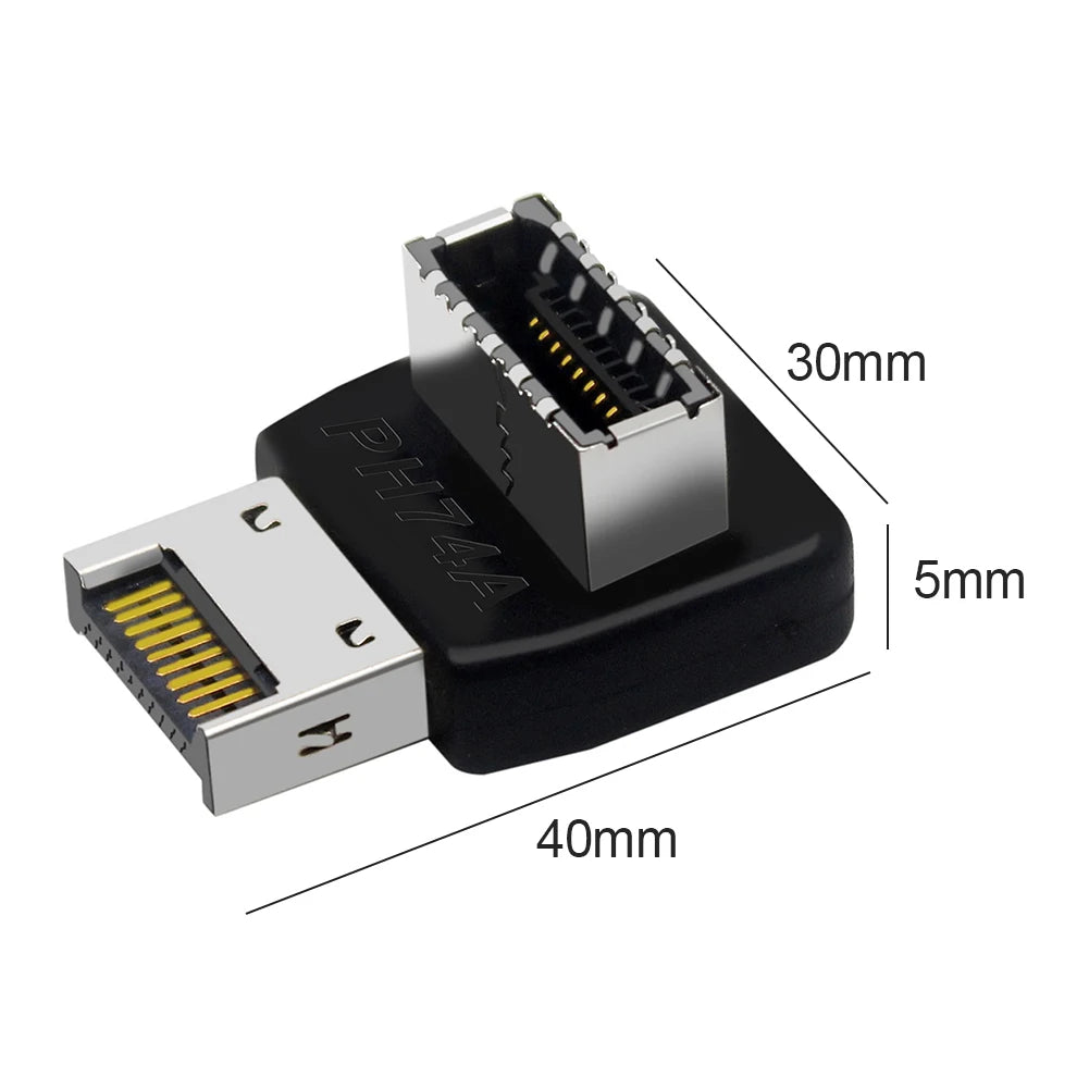 USB 3.1 Type-C 90° Internal Header Adapter – Type-E Converter