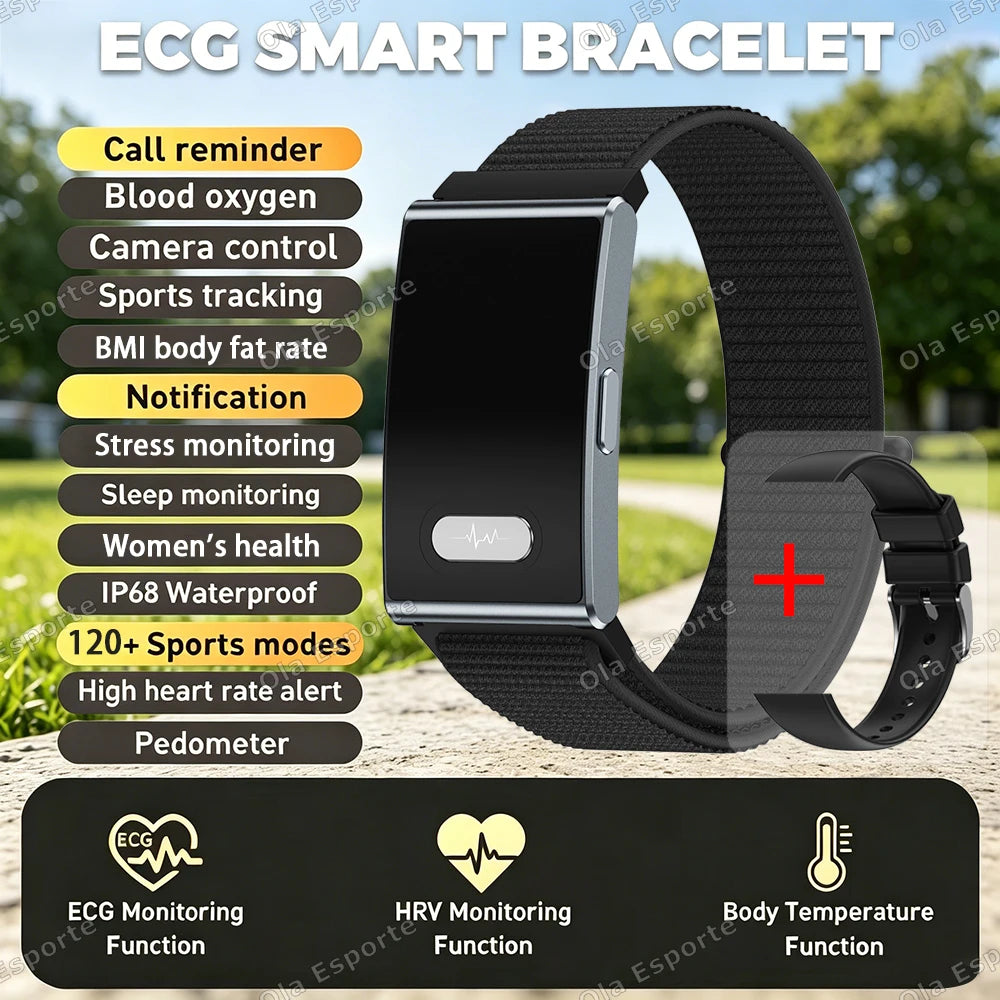 ECG Smart Bracelet Heart Rate Sleep 5ATM Waterproof Fitness Watch 2026 New NO Screen Smartwatch Men Women Health Sport Wristband Peaceful Pleasures Health and Wellness 1