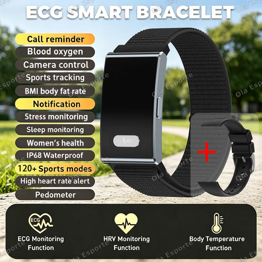 ECG Smart Bracelet Heart Rate Sleep 5ATM Waterproof Fitness Watch 2026 New NO Screen Smartwatch Men Women Health Sport Wristband Peaceful Pleasures Health and Wellness 1