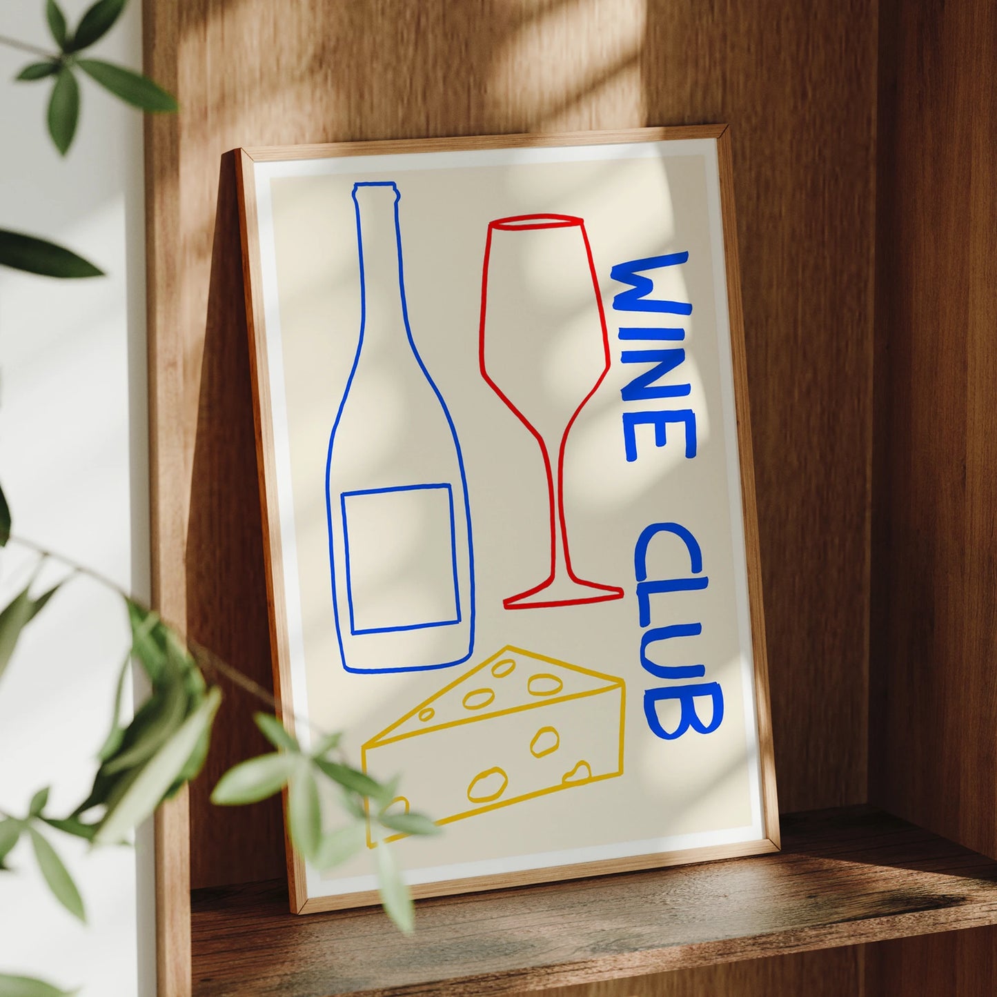 Modern Minimalist Wine Club Canvas Wall Art Print | Home Decor