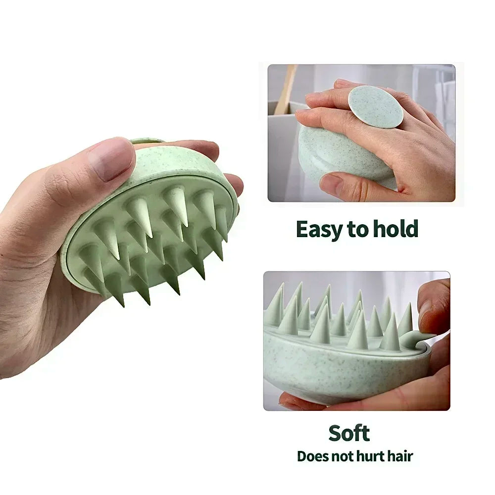 Silicone Shampoo Brush Head Scalp Massage Comb Clean The Scalp Thoroughly Body Massage Brush Bath Brush Salon Hairdressing Tool Peaceful Pleasures Health and Wellness
