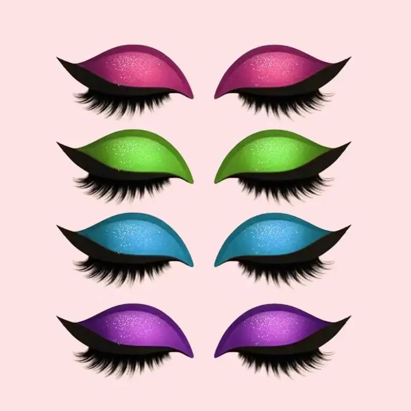Colorful Lazy Eyelash Stickers,Reusable Lazy Eye Shadow Eyelash Patch, Waterproof Self Adhesive False Eyelash Makeup Stickers Peaceful Pleasures Health and Wellness