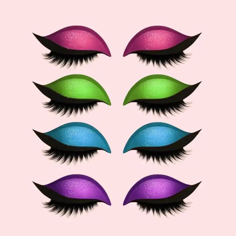 Colorful False Eyelash & Eyeshadow Stickers – Self-Adhesive Reusable