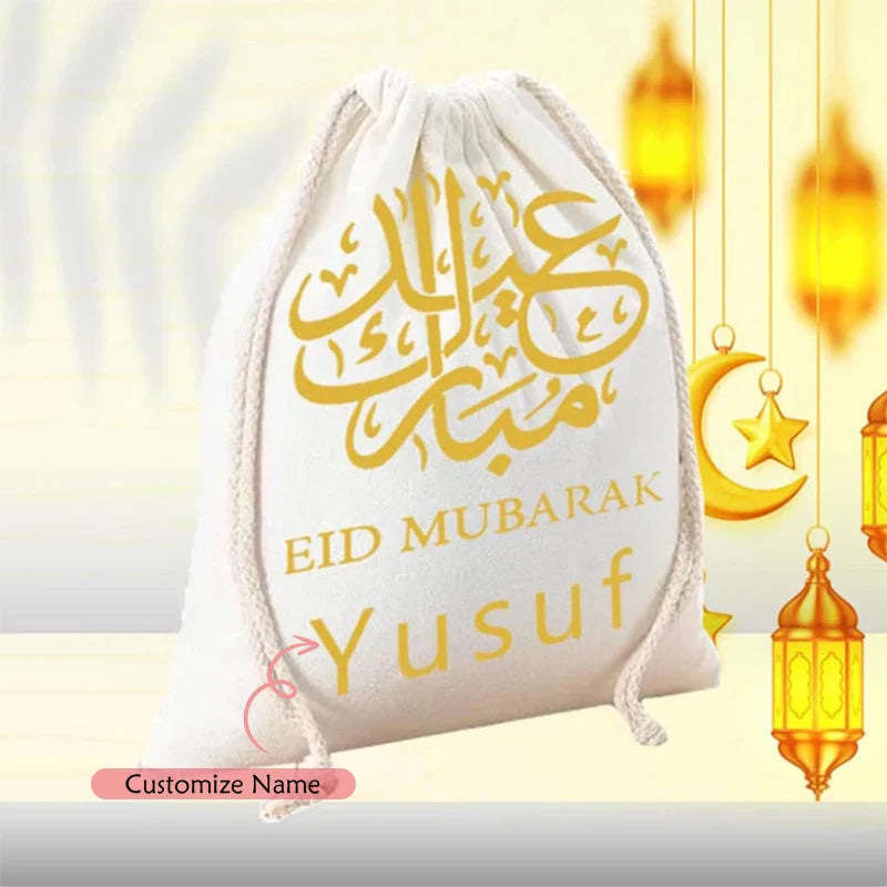 Personalised Eid Mubarak Gift Bag | Moon Stars Ramadan Sack