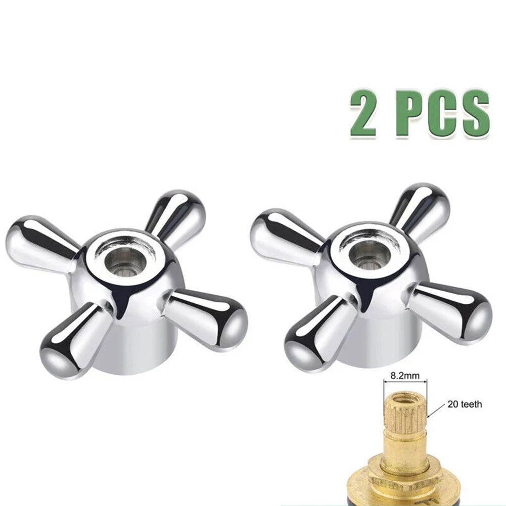 Cross Faucet Handle Knobs – Alloy Replacement Tap Kit 2-Pack
