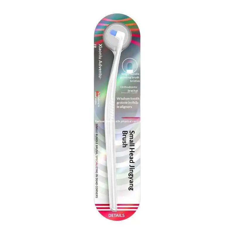 Small Head Single Bundle Interdental Brush Teeth Cleaning Toothbrush Deep Oral Cleaning Soft Bristle Colorful Small Head Brush Peaceful Pleasures Health and Wellness White