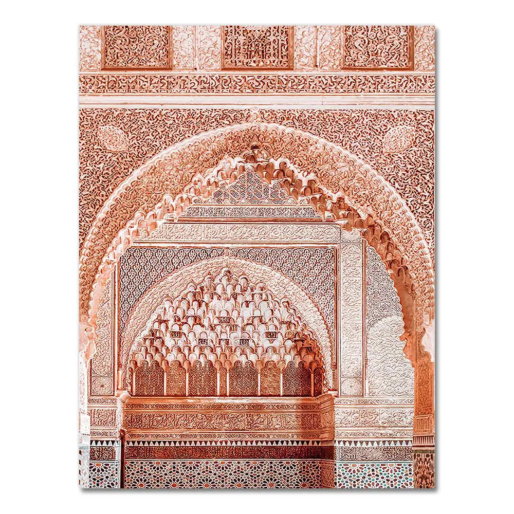 Boho Landscape Wall Art Desert Travel Print Marrakech Poster Camel Canvas Print Painting Wall Picture Living Room Moroccan Decor Peaceful Pleasures Health and Wellness 2522-05 35x45cm