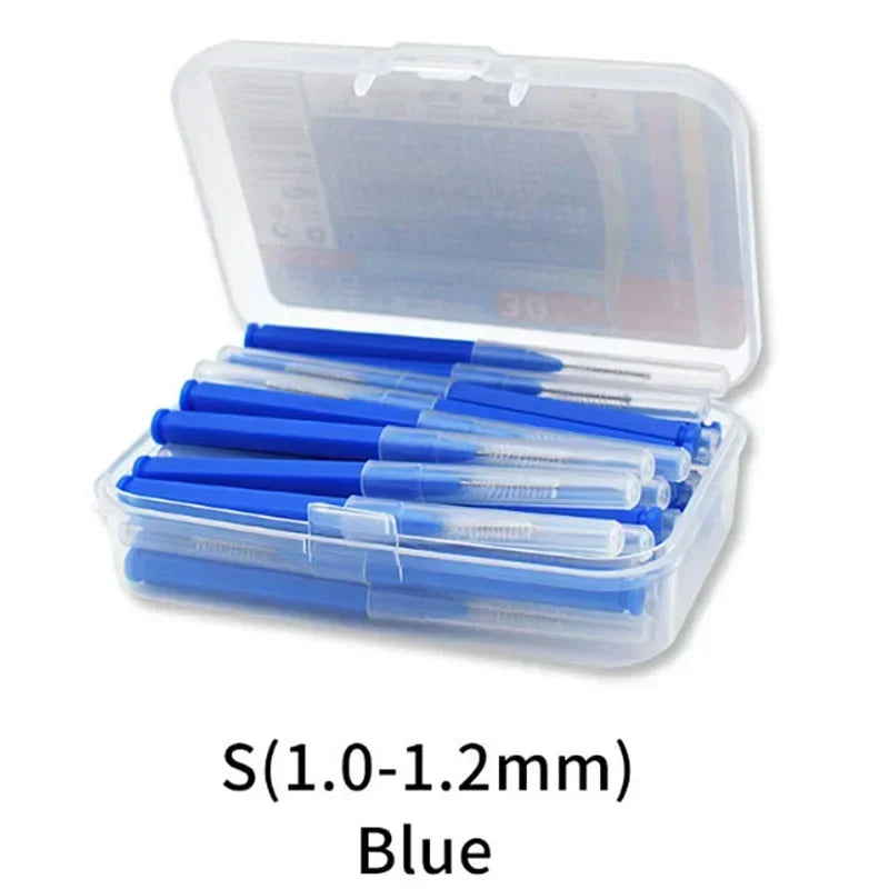 Interdental Brush Set 30 Pcs – I-Shape Toothpick & Dental Floss
