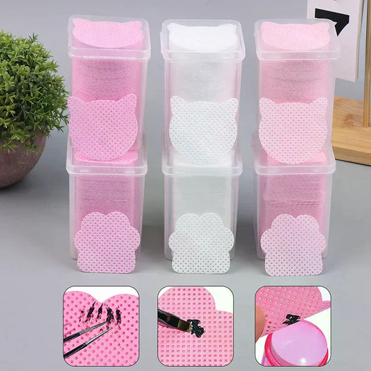 200/600 PCS Wipes Paper Eyelash Glue Remover Wipe Mouth Of The Glue Bottle Prevent Clogging Glue Cleaner Pads Lash Extension Peaceful Pleasures Health and Wellness