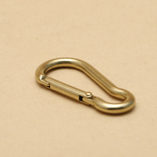 Solid Brass 60mm D-Ring Spring Snap Carabiner Keychain Clip Brass Carabiner Clip Oasis Select Default Title