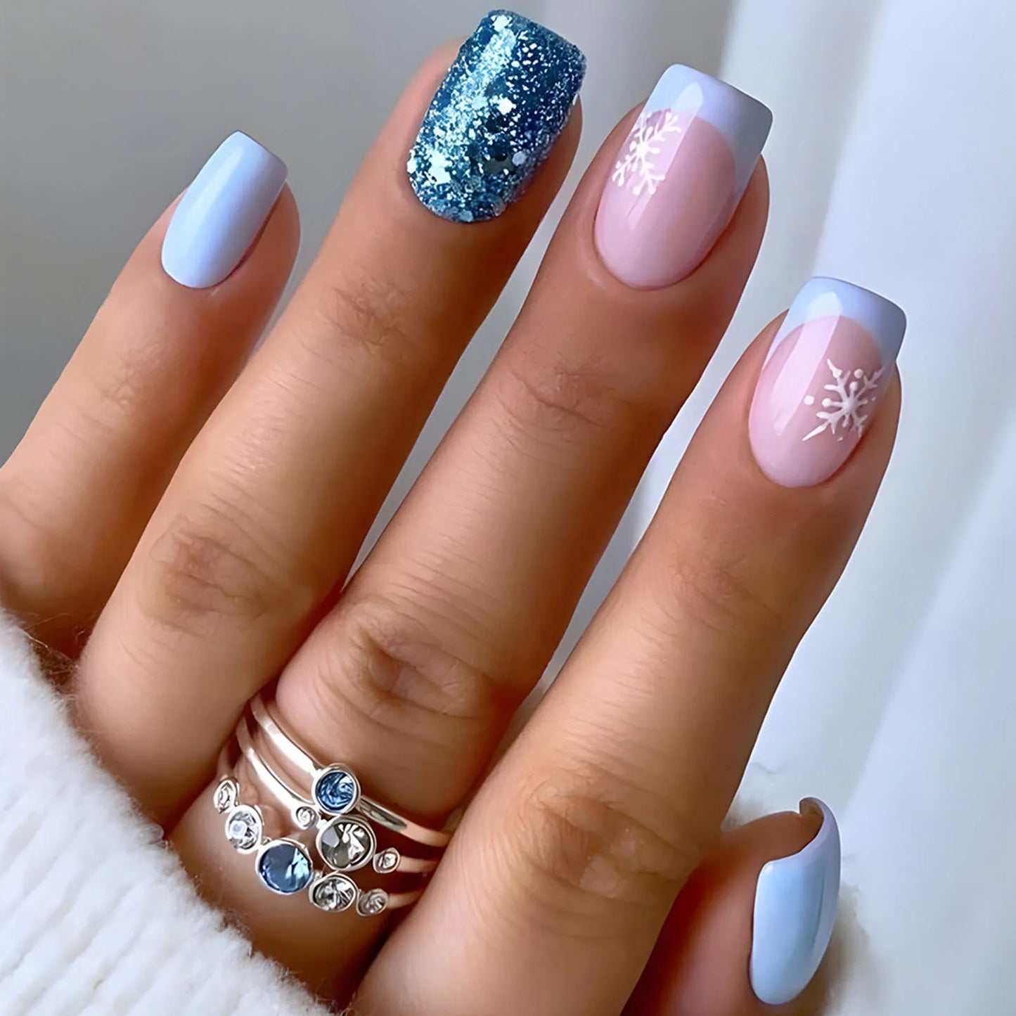24pcs Glossy Red Press on Nails with White flowers Decor Coffin Head Fake Nails Full Cover Wearable Sweet Korean False Nails Peaceful Pleasures Health and Wellness style 6