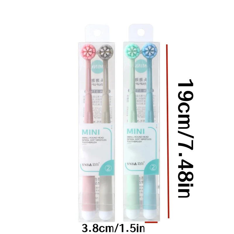 4Pcs Random Color Round Bubble Head Creative Personality Toothbrush Household Couple Family Pack High-Value Cleaning Gum Protection Tooth Care High-End Toothbrush Best Gift for Thanksgiving New Year Birthday Gift Peaceful Pleasures Health and Wellness