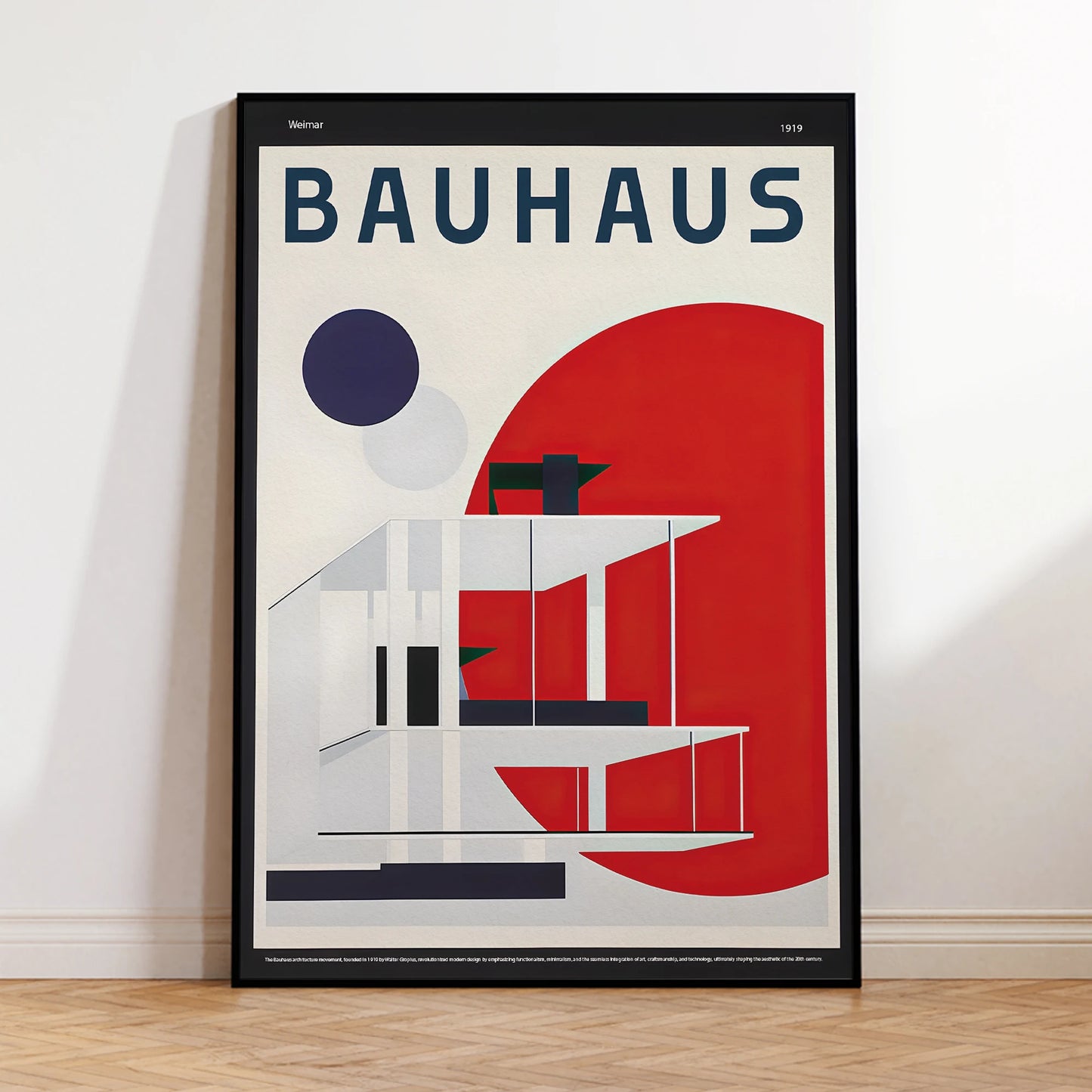 Modern Bauhaus 1919 Architecture Canvas Wall Art | Framed Print