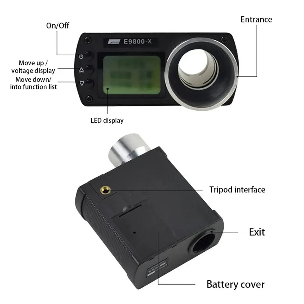 Bullet Firing Speed Chronograph Shooting Measuring Instruments Chronograph for Shooting LCD Chronoscope E9800-X Speed Tester Peaceful Pleasures Health and Wellness
