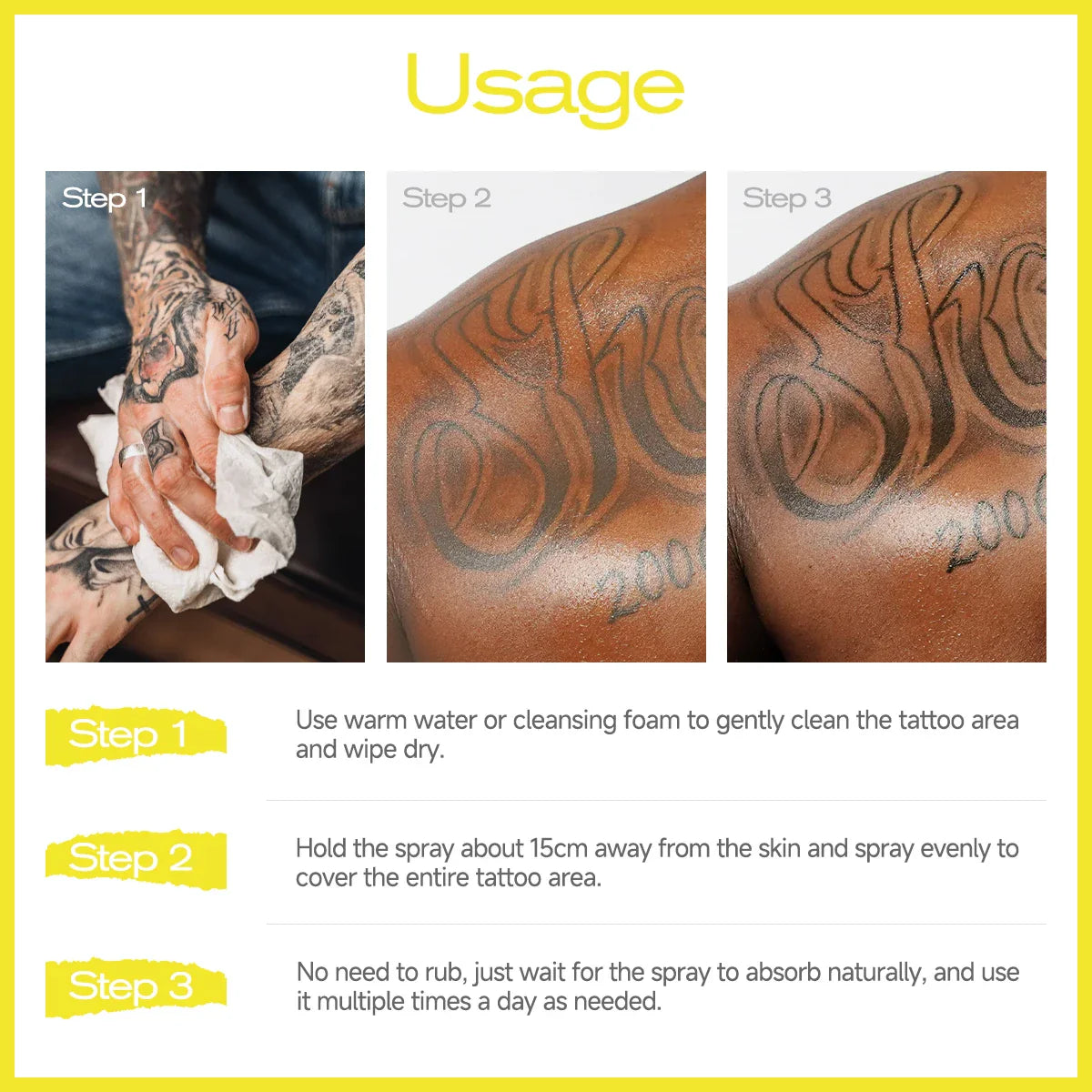 Tattoo Care Spray – Moisturizing & Color-Vibrant Daily Mist