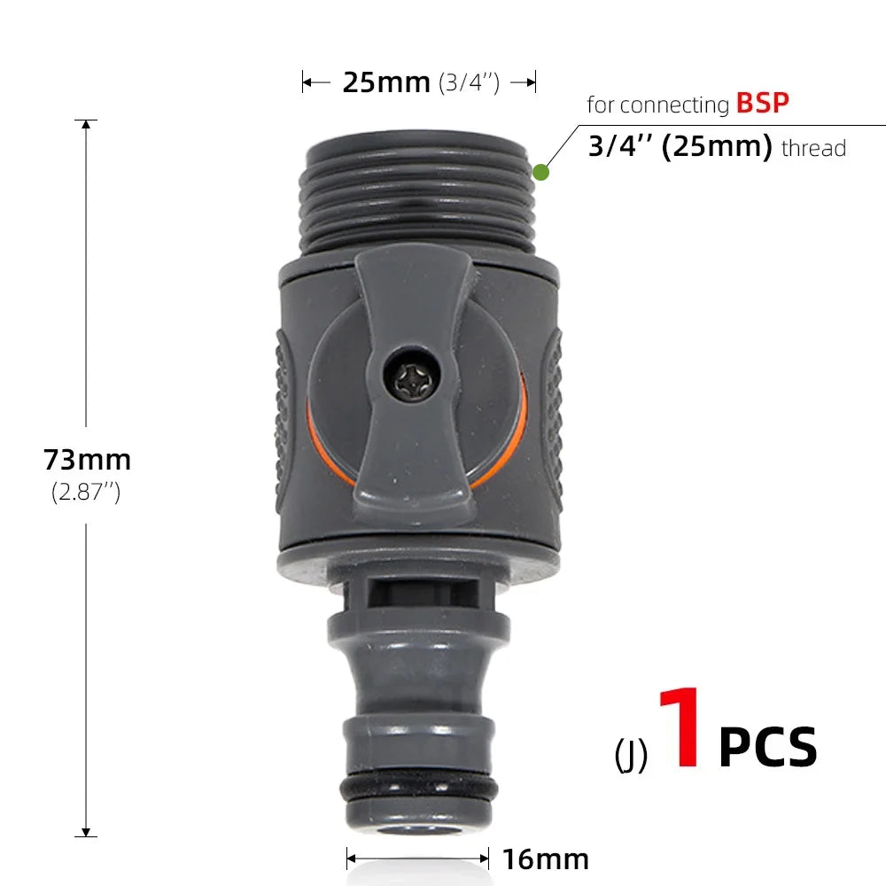 1/4 3/8'' 1/2'' 3/4'' Hose Quick Connecter Plastic Rubber Coupling Tubing Irrigation System Coupler Shut Off Valve Adapter Pipe Peaceful Pleasures Health and Wellness Jx1pcs