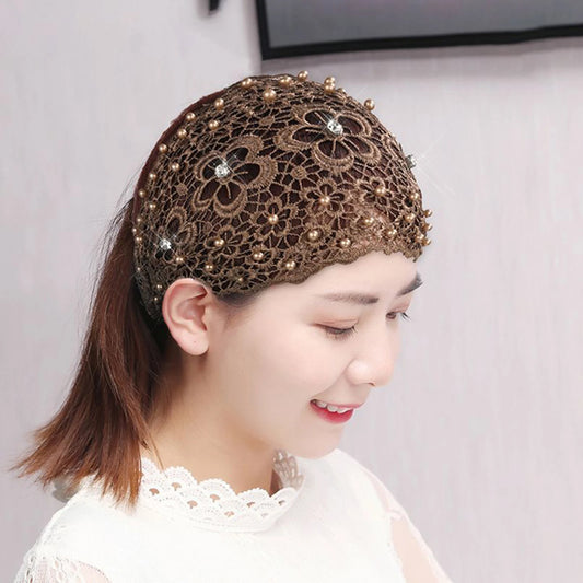 Women's Hollow Floral Rhinestone Wide Headband | Faux Pearl Decorative Headband Peaceful Pleasures Health and Wellness