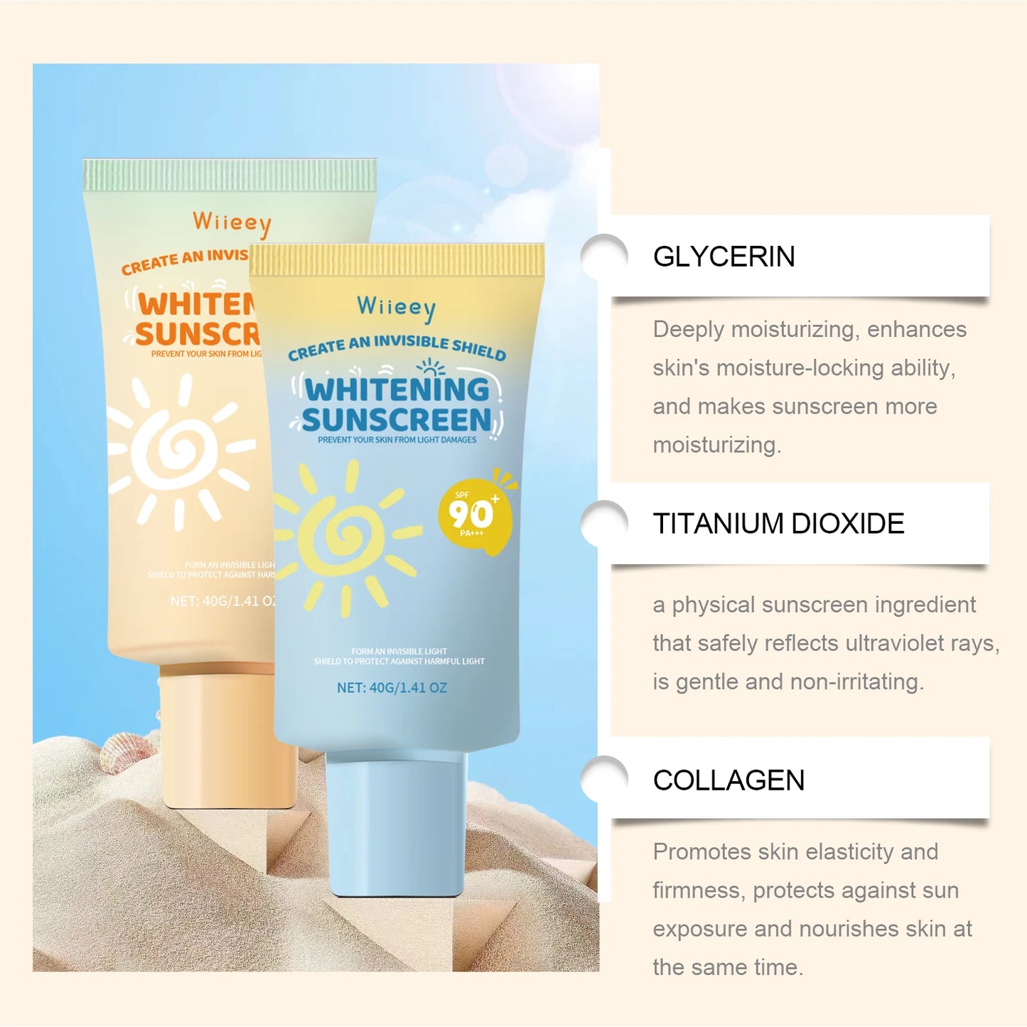 Kids Sunscreen Body Lotion Spf 50 Lightweight Non-greasy Refreshing Face Hydrating Brighten Broad Spectrum Moisturizing Sunblock Peaceful Pleasures Health and Wellness