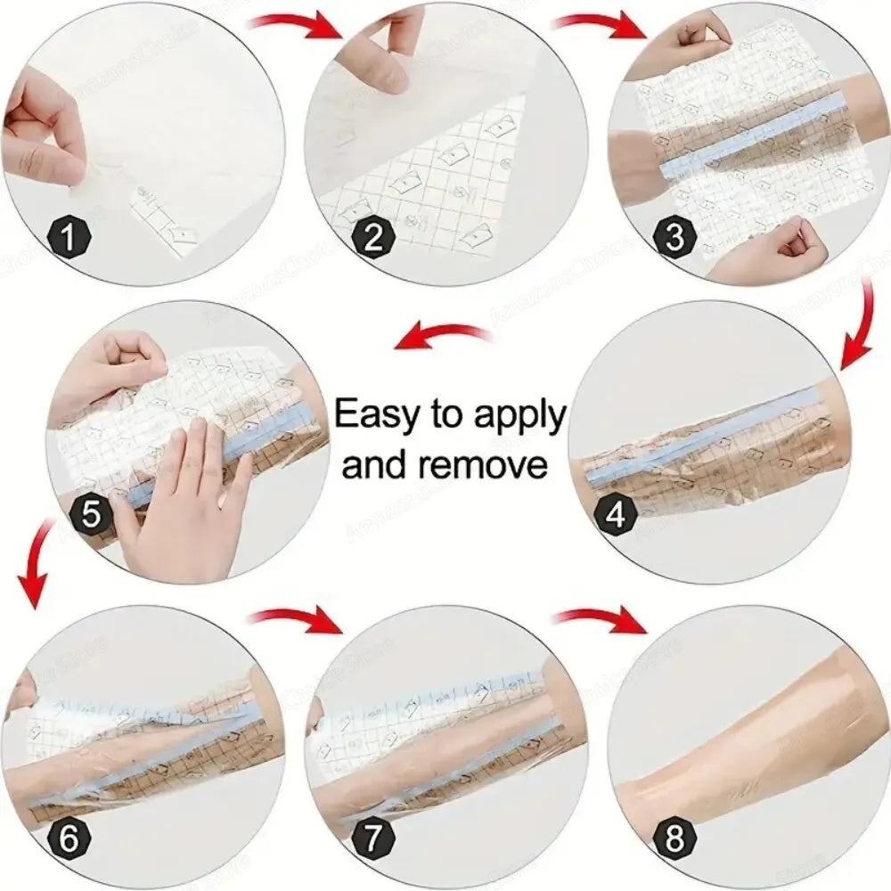 PU Waterproof Bandages Disposable Transparent Stretchable Adhesive Bandages Waterproof Protect Your Tattoos And Showers Peaceful Pleasures Health and Wellness