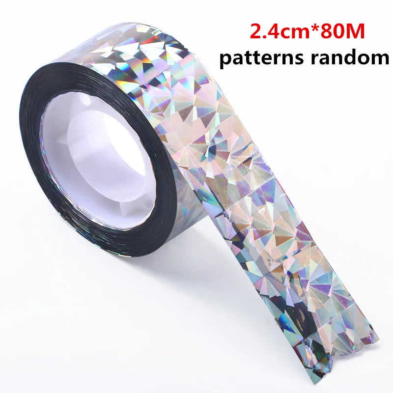80M Anti Bird Tape Bird Scarer Flashing Reflective Tapes Non-toxic Bird Repeller Anti Pigeons Scare Double-sided Ribbon Repeller Peaceful Pleasures Health and Wellness 2.4cmX80M