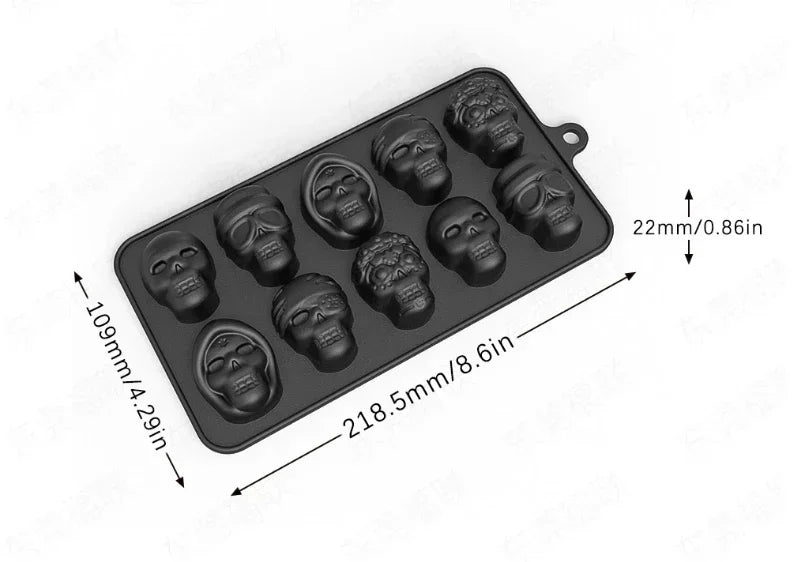 Creative Halloween Skeleton Chocolate Silicone Mold Bat Spider Candy Biscuit Baking Plate Witch Hat Tombstone Cake Mold Peaceful Pleasures Health and Wellness human skeleton