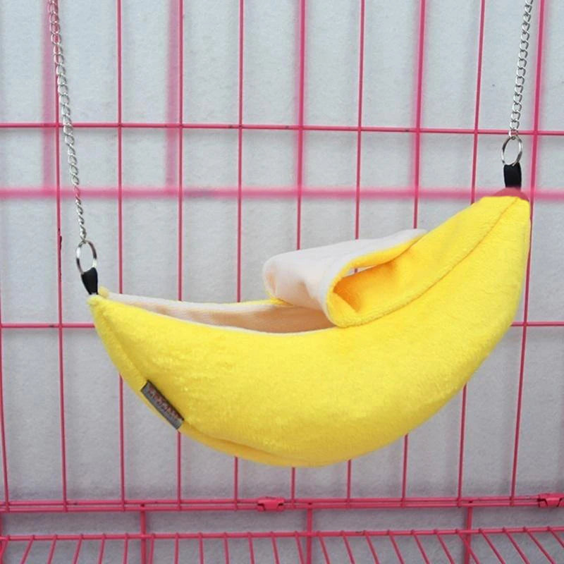 Hamster Cotton Nest Banana Shape House Hammock Bunk Bed House Toys Cage For Sugar Glider Hamster Small Animal Bird Pet Supplies Peaceful Pleasures Health and Wellness