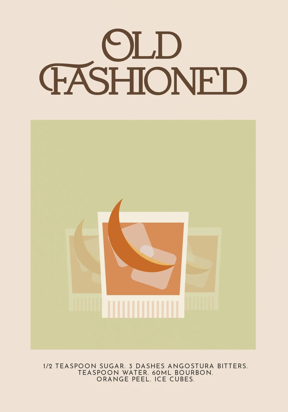 Retro Cocktail Alcohol Drink Poster Aperol Spritz Espresso Martini Canvas Printing Wall Art Vintage Bar Recipe Kitchen Decor Peaceful Pleasures Health and Wellness DM43-11 40x50cm Unframed