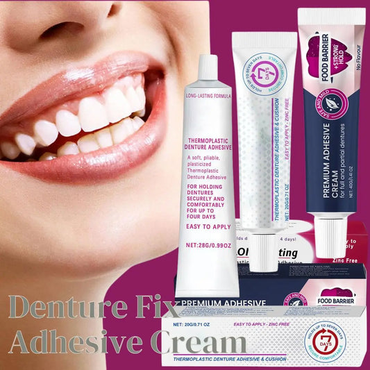 Denture Fix Adhesive Cream | Strong Hold, Portable 20g Denture Adhesive Cream Peaceful Pleasures Health and Wellness