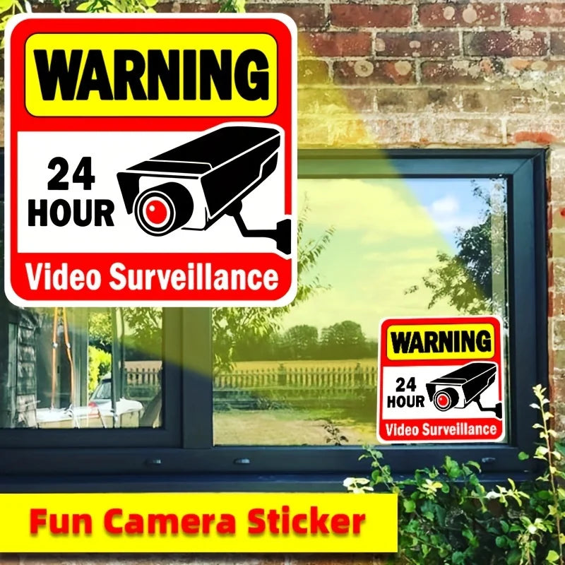 24-Hour Security Warning Stickers – 2pcs | Home & Business