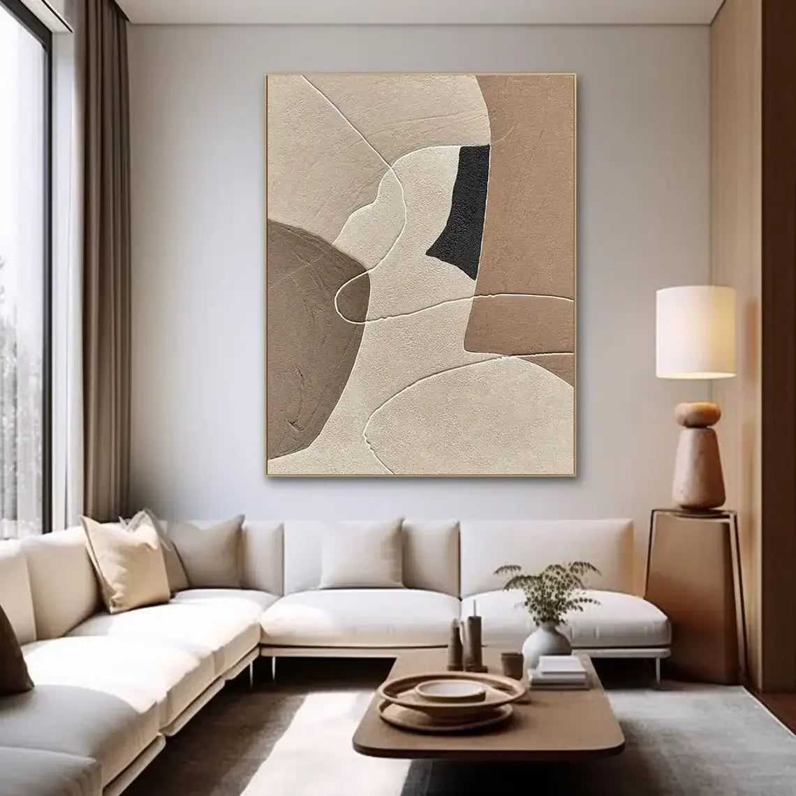 Large Handmade Painting Original Beige And Brown Abstract Painting Beige Texture Painting Canvas Wall Art For Living Room Dec Peaceful Pleasures Health and Wellness