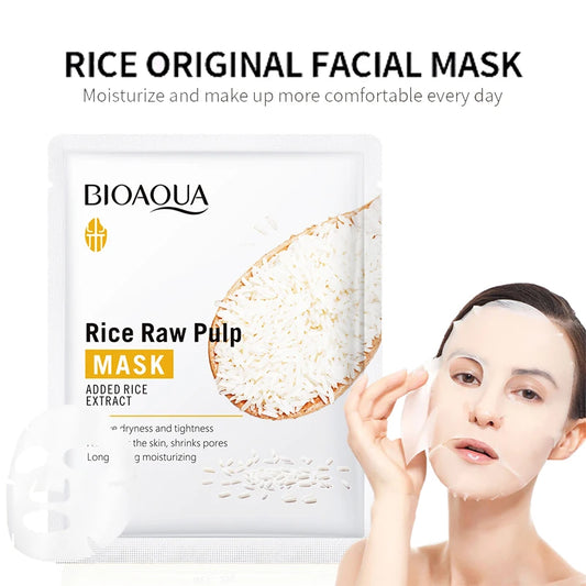 BIOAQUA Rice Pulp Face Masks – Whitening & Moisturizing Sheet Face Mask Peaceful Pleasures Health and Wellness