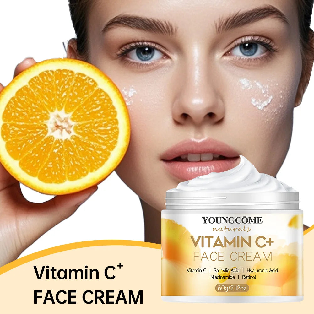 Vitamin C Face Cream Retinol Smooth Wrinkle Moisturizing Firming Hyaluronic Lightening Repairing Smooth Skincare Whitening Cream Peaceful Pleasures Health and Wellness