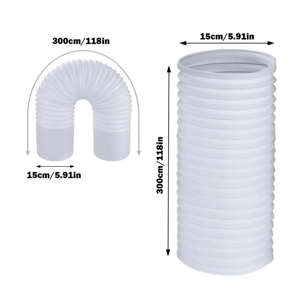 Portable Air Conditioner Exhaust Hose Flexible Conditioner Exhaust Hose Tube Portable Ac Vent Hose Replacement for Mobile AC Peaceful Pleasures Health and Wellness 150mm3 m
