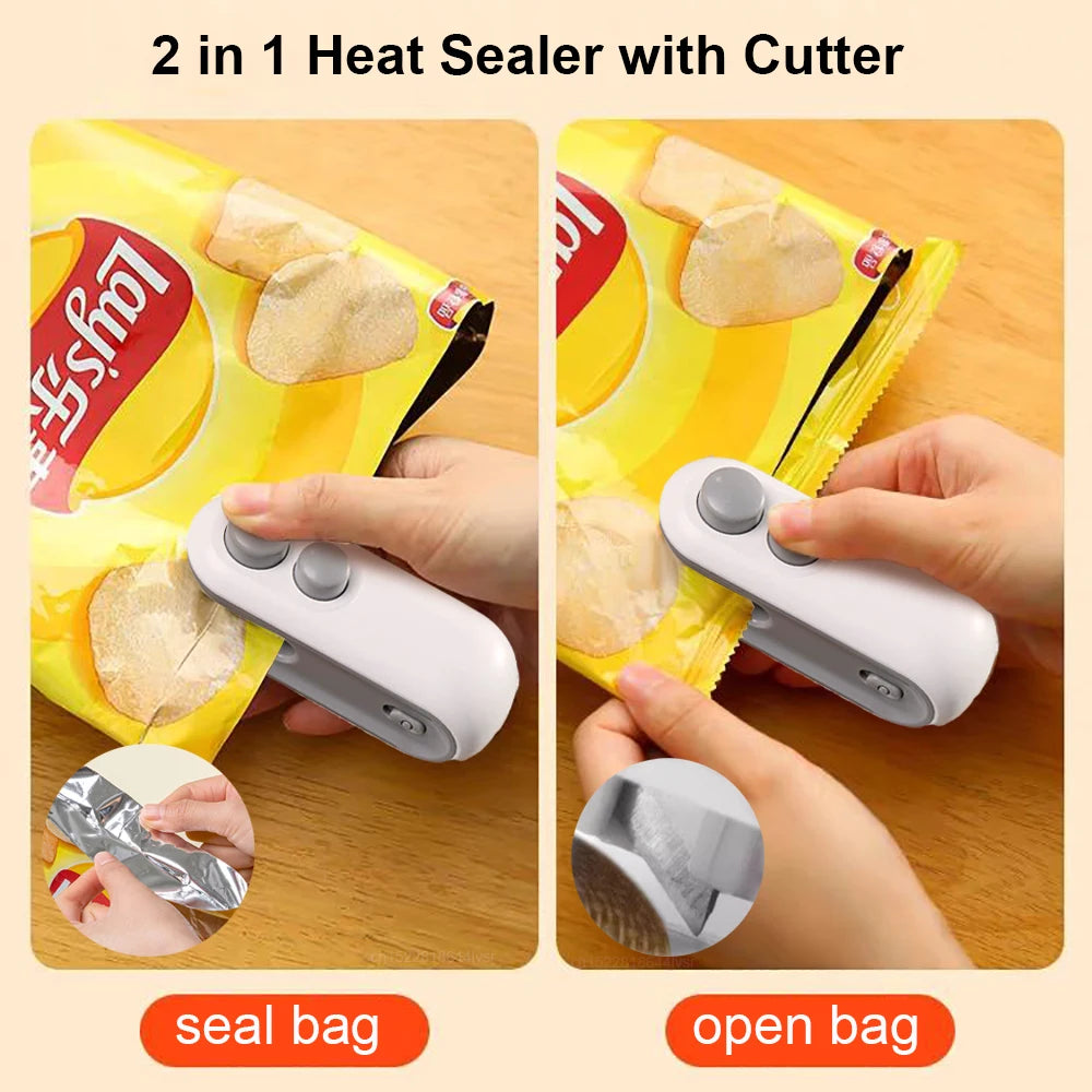 Mini Heat Bag Sealing Machine Portable Plastic Bag Sealer Handheld Mini Heat Sealer Food Packaging Plastic Bag Sealing Machine Peaceful Pleasures Health and Wellness