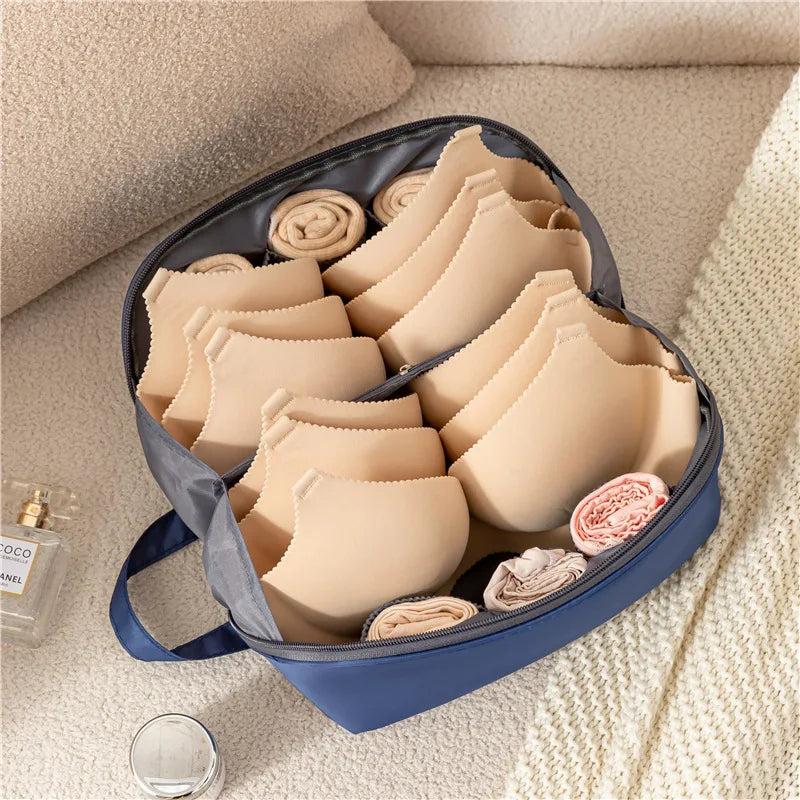 3-in-1 Travel Organizer Bag for Underwear, Bras & Socks