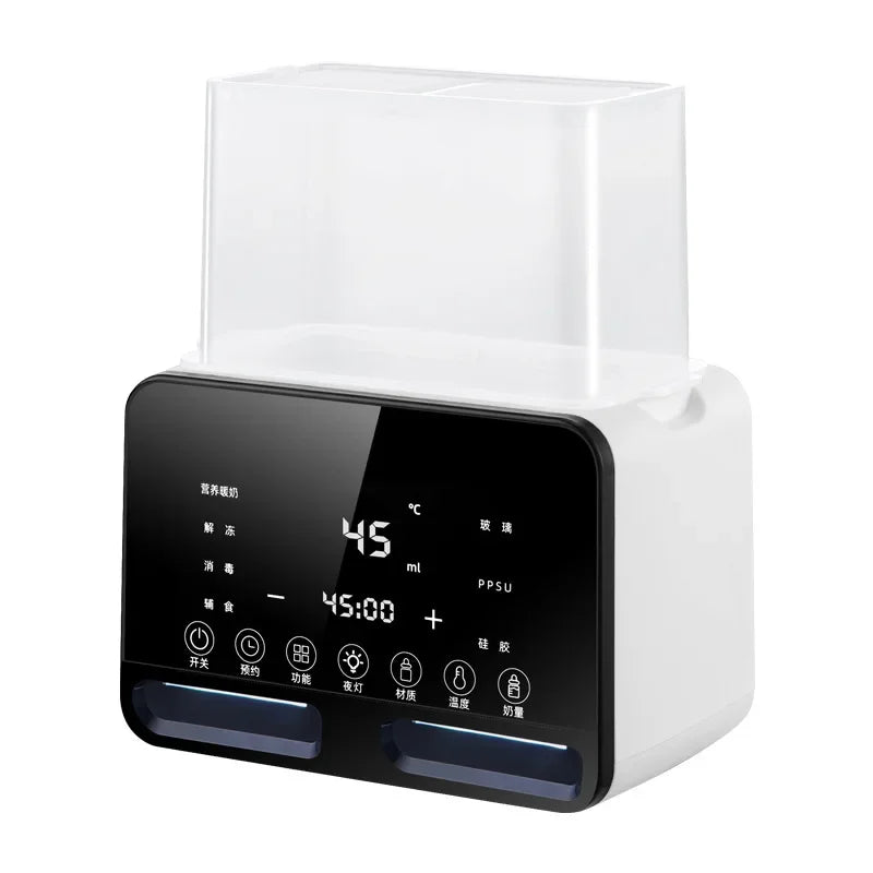 2 in1 Baby Bottle Warmer and Sterilizer Automatic Smart Temperature Control Milk Warmer Disinfection Peaceful Pleasures Health and Wellness 220V Black White