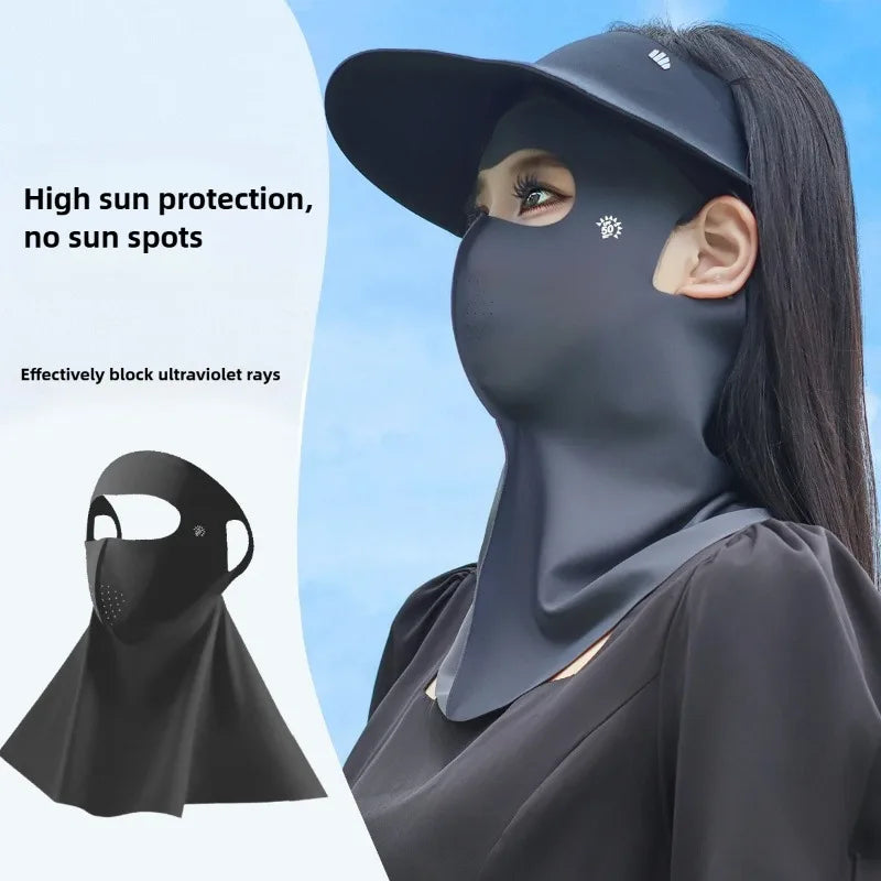 3D Ice Silk UPF50+ UV Face Mask – Cooling Balaclava Women