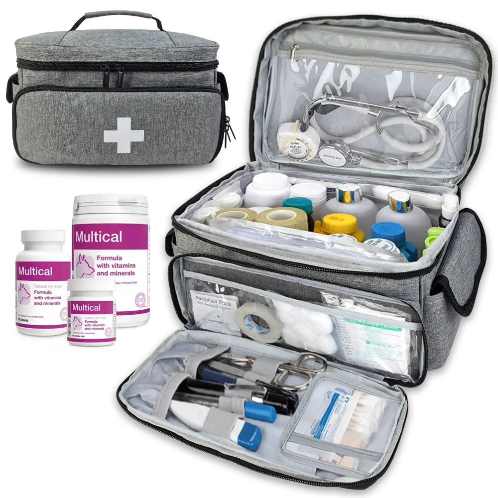 Travel First Aid Kit Bag for Home Medical Carry Bag Multifunctional Storage Organizer Layered Medicine Boxes Medicine Cabinet Peaceful Pleasures Health and Wellness