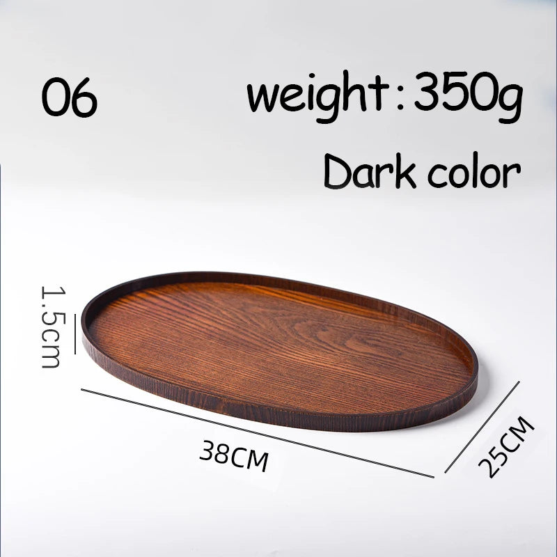 Oval Serving Trays Tableware Dessert Tea Saucer Coasters Coffee Coasters Wooden Plate Storage Food Display Home Hotel Decor Peaceful Pleasures Health and Wellness 06