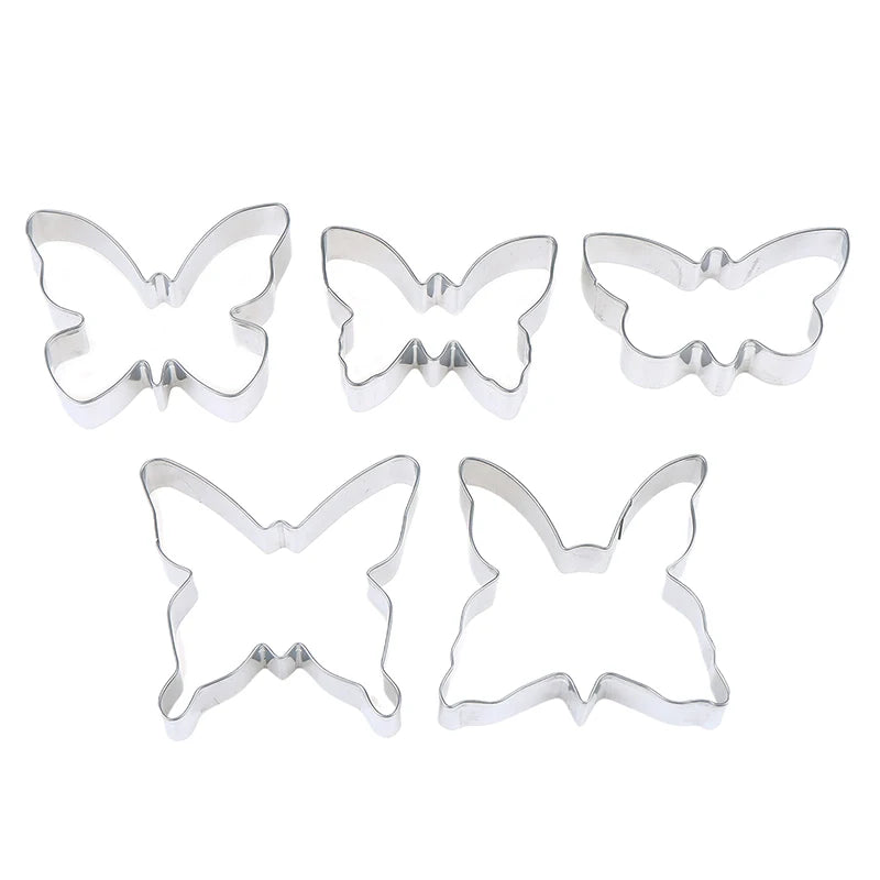 5-Piece Butterfly Cookie Cutters | Stainless Steel Biscuit Molds