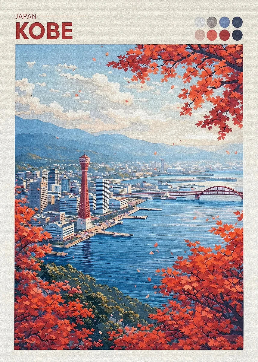 Japan Autumn Cityscape Posters Yokohama Shizuoka Hakodate Modern Prints Canvas Painting Wall Art Picture Home Living Room Decor Peaceful Pleasures Health and Wellness 12 20x30cm