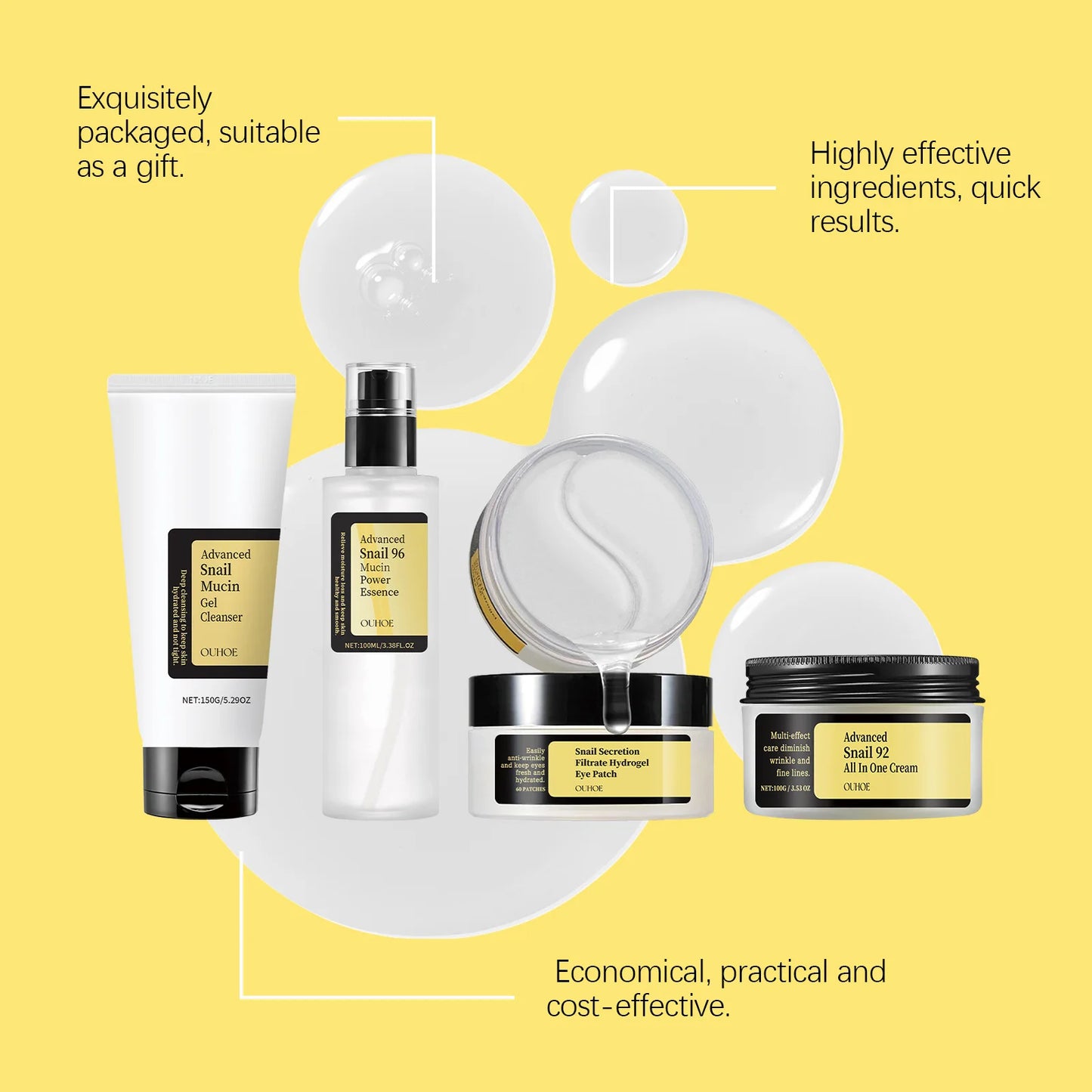 Snail Mucin 96% Skin Care Set – Hydrating & Brightening Kit