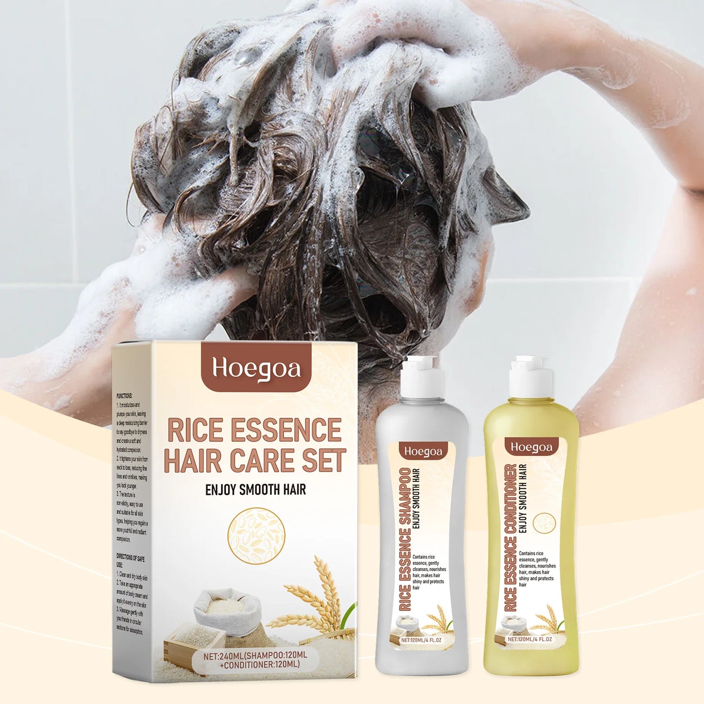 Hair Growth Shampoo Conditioner Set Repairing Strengthen Root Deep Nourish Anti Frizzy Dry Hair Oil Control Smoothing Hair Care Peaceful Pleasures Health and Wellness