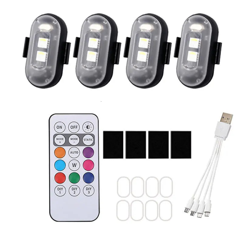 Wireless RGB LED Strobe Warning Light | 8 Colors Remote Control