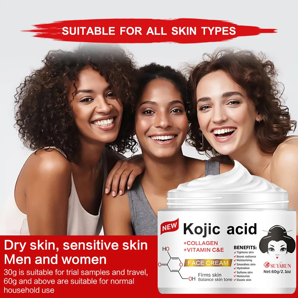 SUYARUN Propolis Vitamin E Kojic Acid Cream - Brightening, Moisturizing, Anti-Aging, Dark Spot Removal, All Skin Types. Peaceful Pleasures Health and Wellness