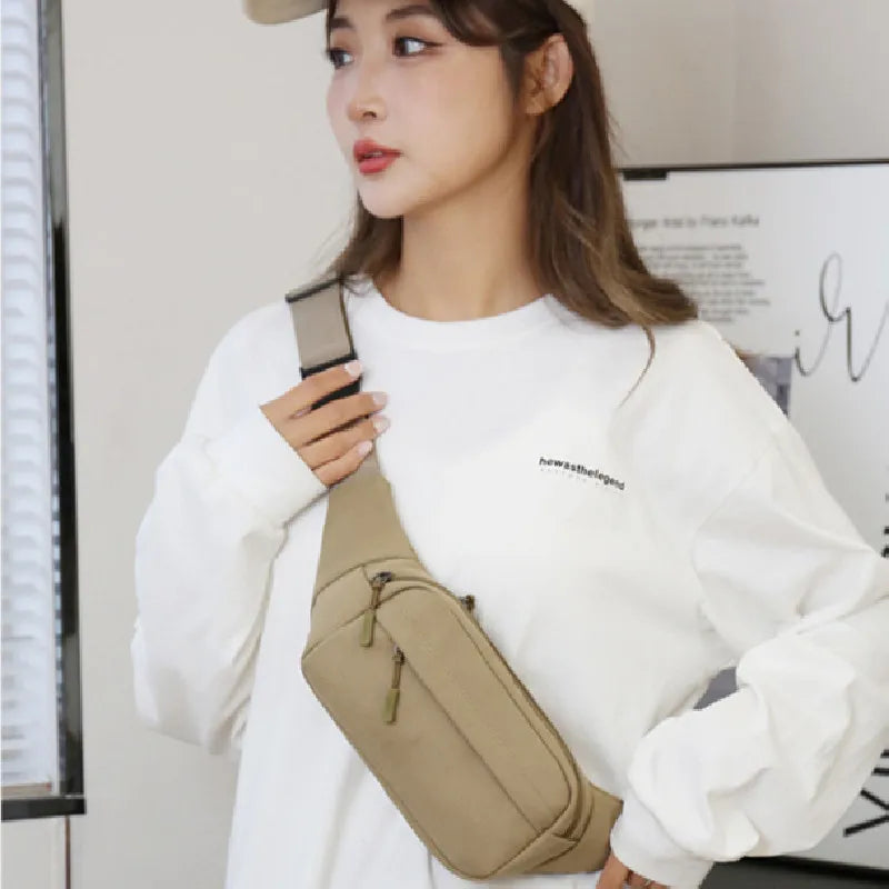 Canvas Fanny Pack Belt Bag – 3 Pockets, Men & Women