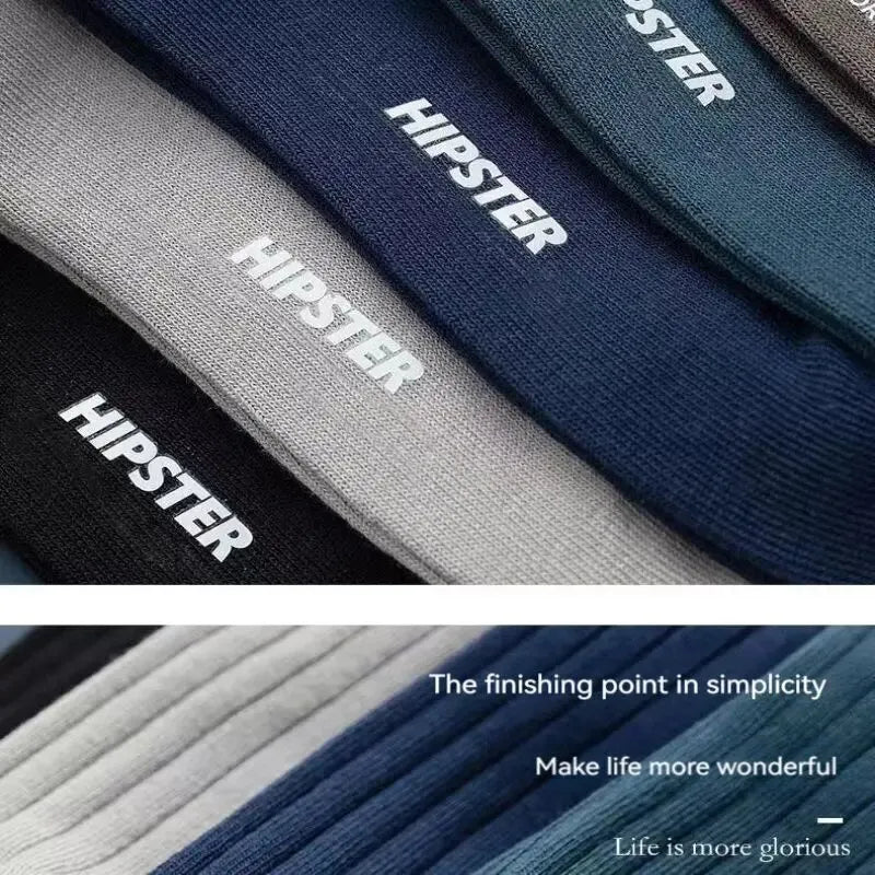 5 Pairs Men's Socks Mid-Calf Socks Warm Socks Long Sweat-Absorbing Breathable Socks Trendy Versatile Fall And Winter Sports Sock Peaceful Pleasures Health and Wellness