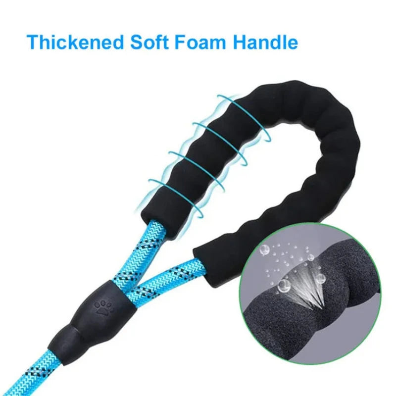 3m Pet Reflective Nylon Tow Rope Non Slip Foam Handle Pet Adjustable Towing Ropes Large Middle Small Dogs Outdoors Pet Supplies Peaceful Pleasures Health and Wellness