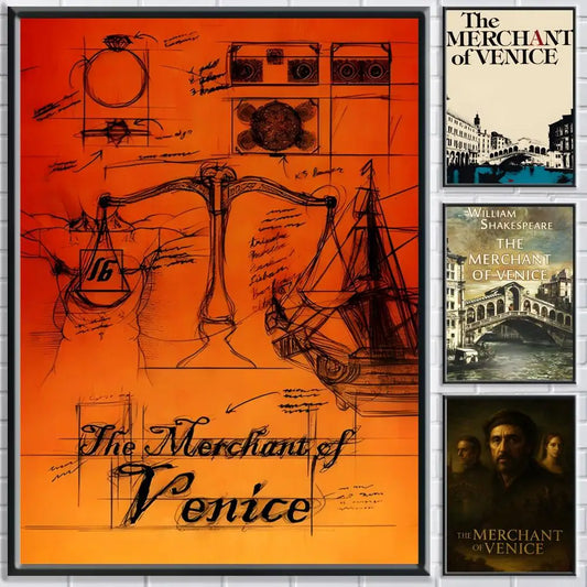 Drama T-The Merchant of Venice Poster HD Self Adhesive Waterproof Wall Art Ideal for Home Office Dorm Bedroom Great Gift Peaceful Pleasures Health and Wellness