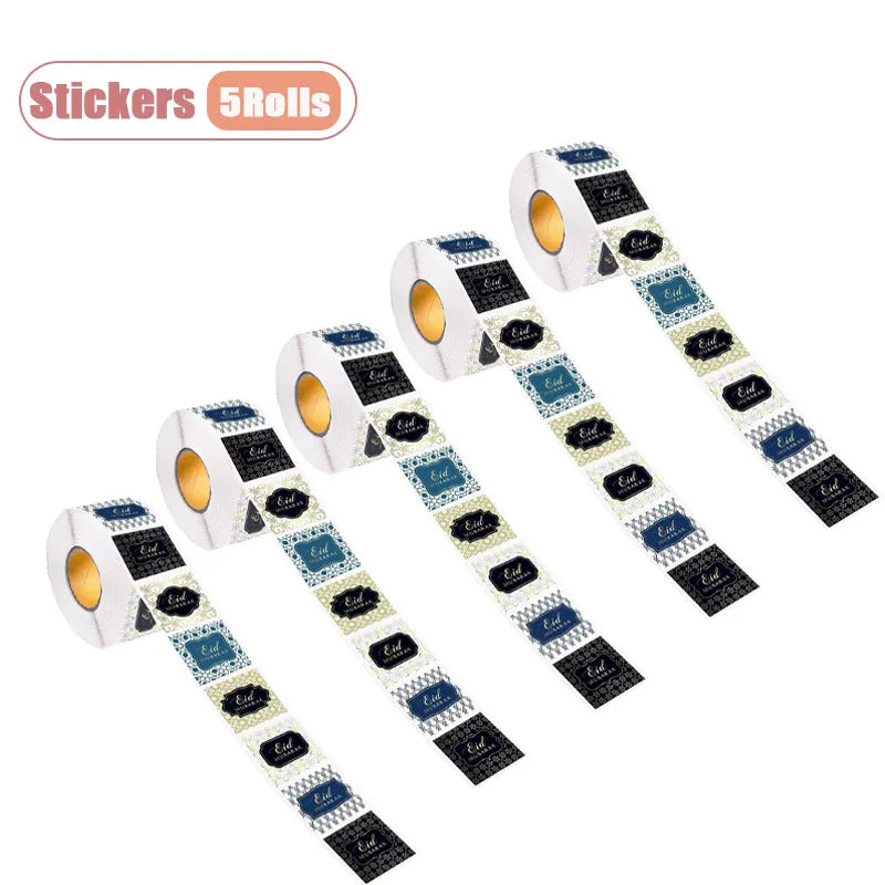500PCS Eid Mubarak Stickers – Ramadan Self-Adhesive Labels